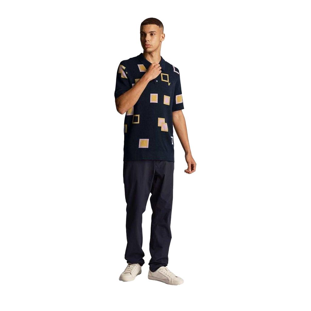Lyle & Scott Mens Square Knitted Regular Polo Shirt