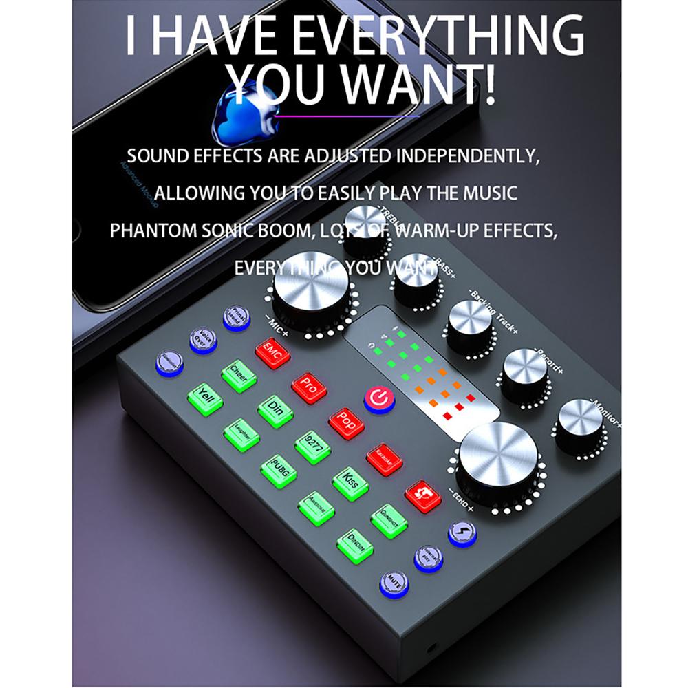 Mini Bluetooth Audio Music Mixer Sound Card Set Mixing Console Amplifier Studio