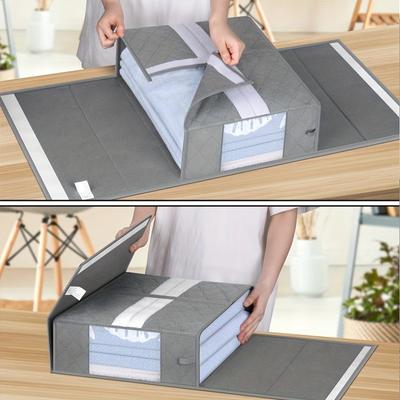 Large Capacity Bed Sheet Organizer Set - Durable Storage Boxes with Handles & Visibility Window, Keep Your Room Tidy & Neat