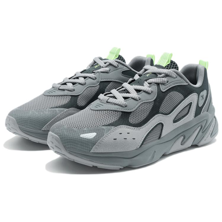 Xtep Comfortable Thick Sole Non-Slip Wear-Resistant Low-Top Dad Shoes Men sneaker Gray 976219320007-3