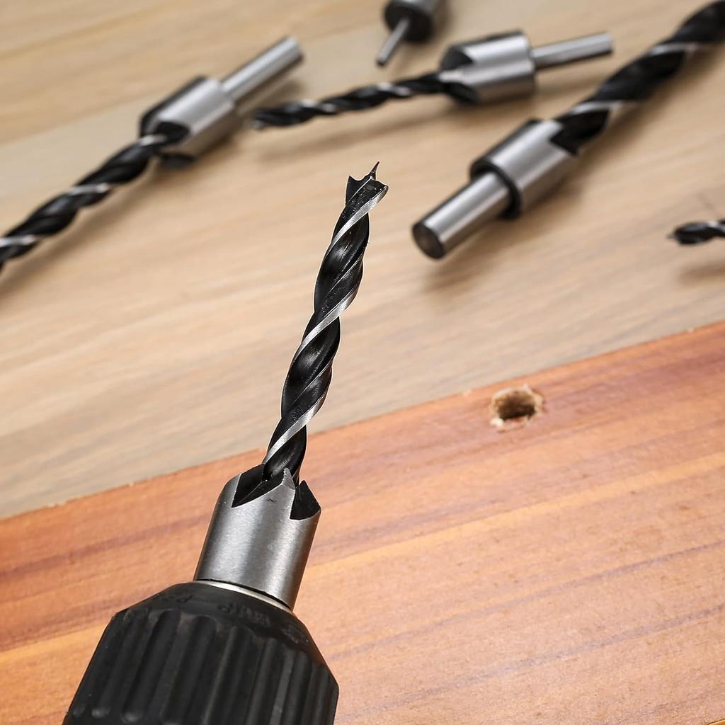 5PCS Woodworking Countersink Drill Bits Set with L Wrench Chamfering Drill Bits Hole Opener Tool Carpentry Reamer for Screw