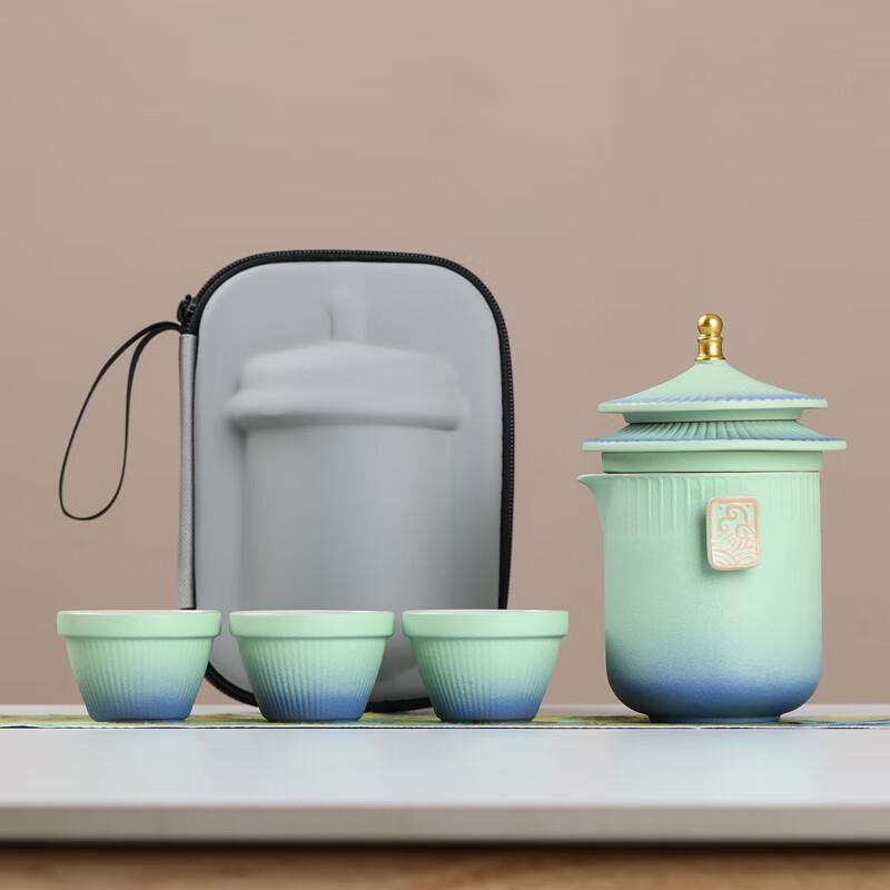 

Stoneware Forbidden City Portable Travel Tea Set