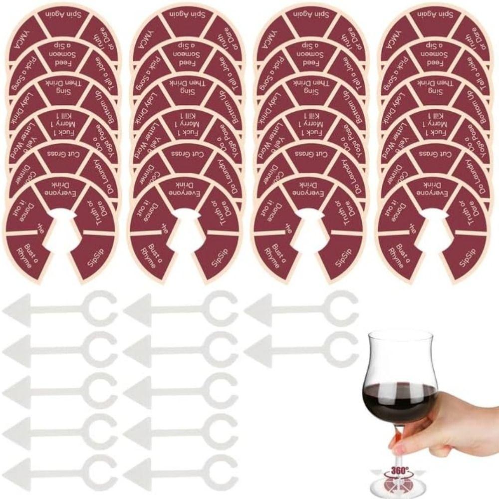 6/12/24Pcs Removable Drink Roulette Wine Not Spin-Fun Drinking Games  Nightlife Entertainment