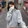 Sweater Jacket Women's Autumn and Winter New Spring and Autumn Half Zipper Stand-up Collar Top Pullover Short Sports Suit Thick