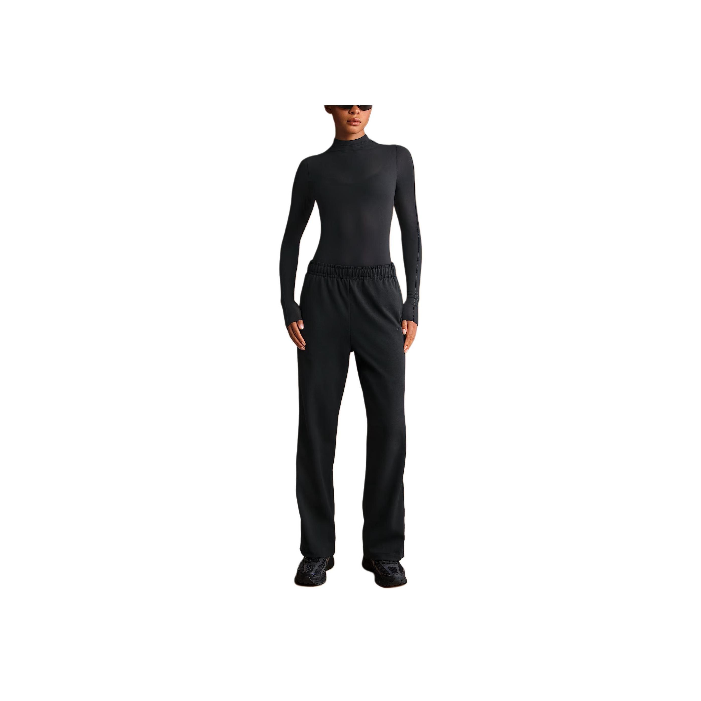 

NikeSKIMS Vintage Weightless Layers Mock Neck Long Sleeve Top Obsidian Women Tops Black TP-LST-6052W-OBD 2XS