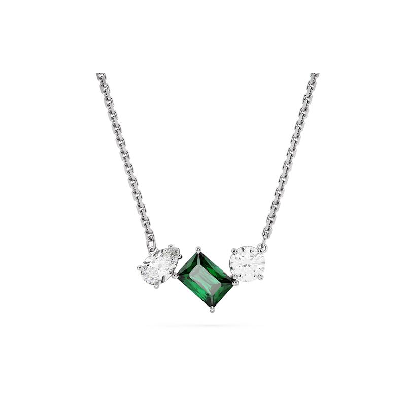 Swarovski Mesmera gem-set rhodium-plated necklace women s green 5668278