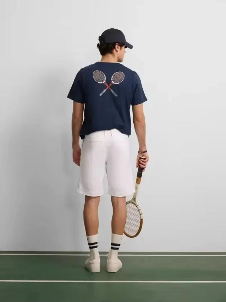 2025 Silbon Summer Tennis Season Cotton T Shirt Men's Women's Classic Print Cotton Casual Round Neck Short Sleeve Unisex Tee