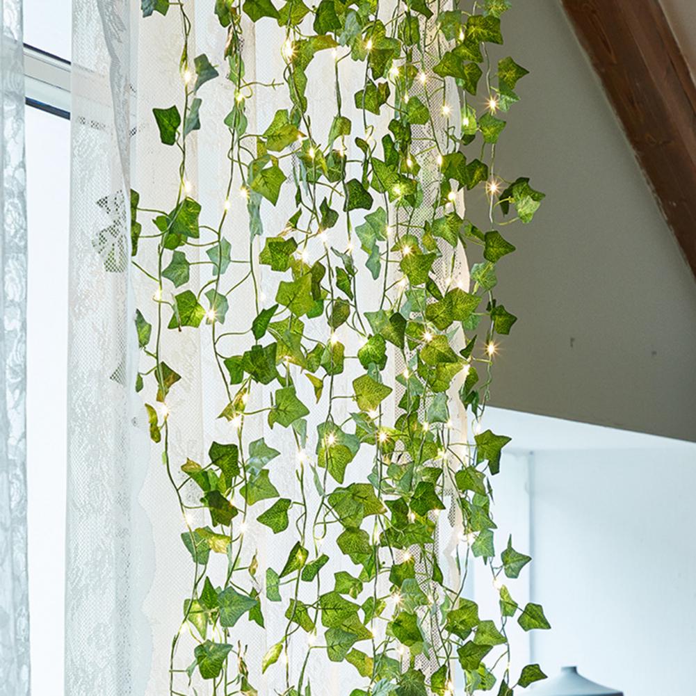 LED Ivy Leaf String Lights with Realistic Vines Decorative Fairy Lights Battery Powered Mood Lighting for Home Patio Decor