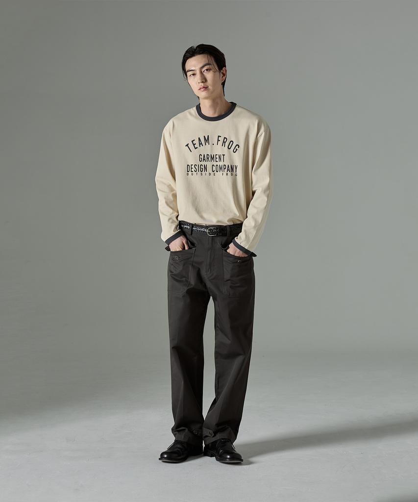 OUTSIDE FROG Team.Frog Long Sleeve Ringer Tee (Cream)
