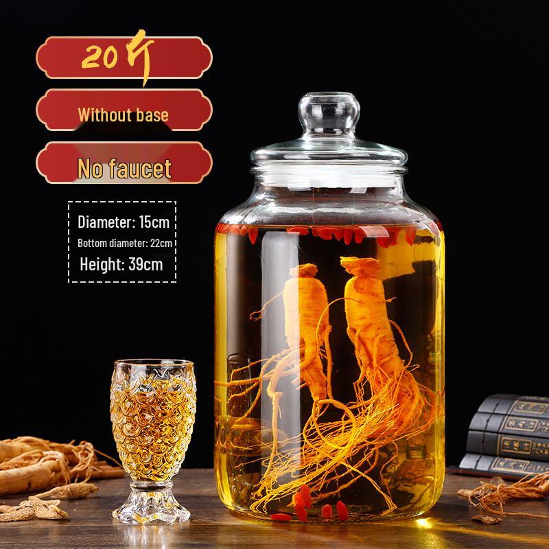 Glas-Infusionsbehälter mit Zapfhahn: 10-20 Jin Versiegelte Enzym- und Kimchi-Weinlagerung