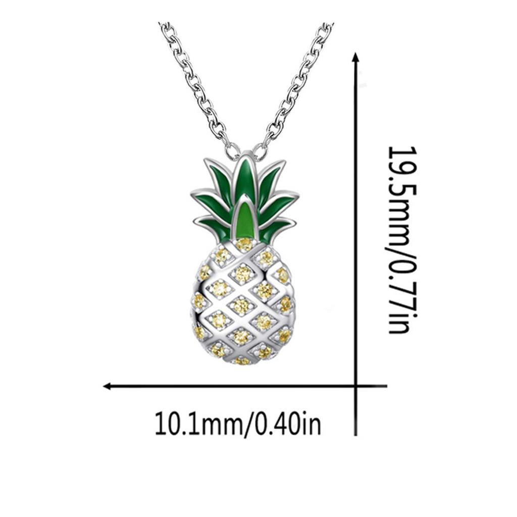 Legierungs-Ananas-Halskette mit vergoldetem Anhänger, Schmuckgeschenk für Frauen