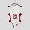 INCERUN Men Deep U Sleeveless Letter Print Fitted Playsuit Bodysuits Jumpsuits Underwear
