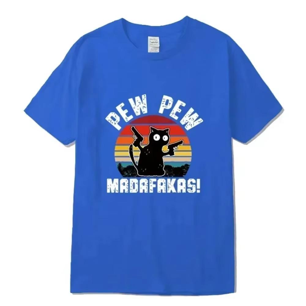 

Мужская футболка высокого качества, 100% хлопок, крутая футболка с забавным принтом кота, повседневная футболка с круглым вырезом, свободная мужская футболка, модные футболки, топы XXXXXL синий