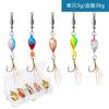 5pcs Single Hook Spinner Bait Sequins Rotating Spinner Spoon 2025 Fishing Lure