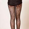Fashion Trendy Captivating Leopard Print Black Thigh High Stockings Breathable Leg Slimming Smooth Illusion mesh  Pantyhose for