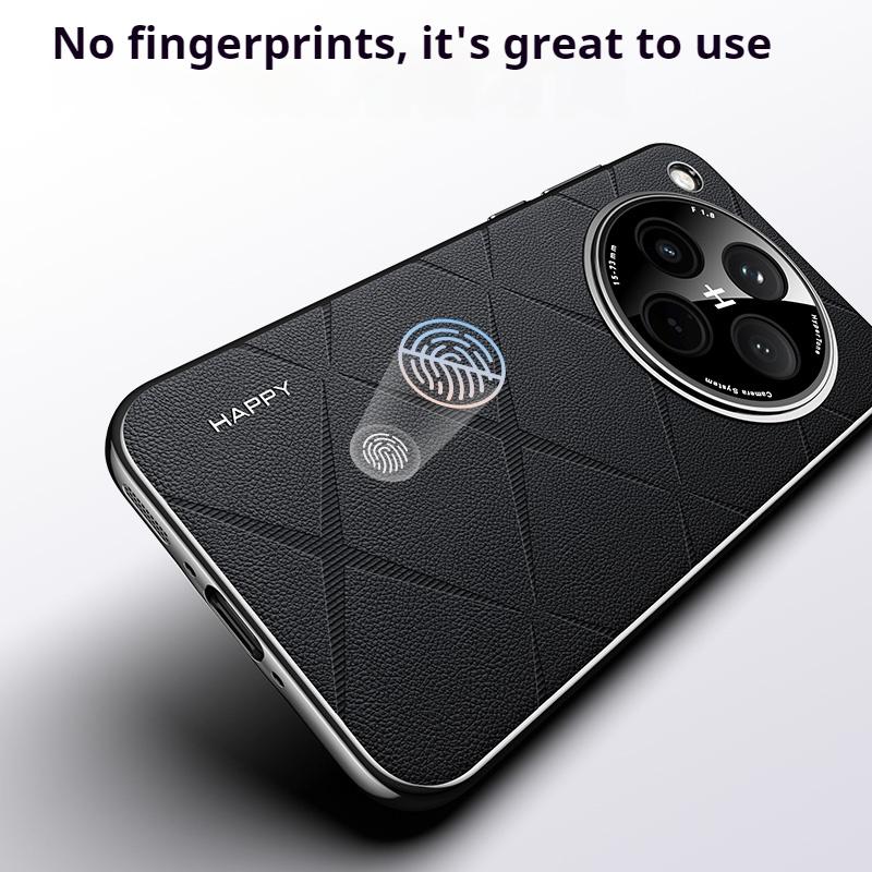 Fashion Leather Electroplated Hard PC Cover Case For OPPO Find X8 Pro X7 Ultra