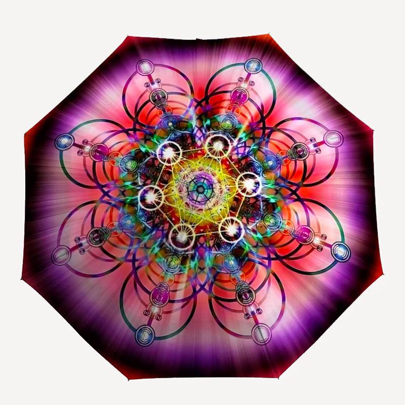 

1pc Sacred Geometry Mandala Umbrella - Portable Home Essential, Durable Iron Frame with Rod Structure, Fashion Lovers yy250910108