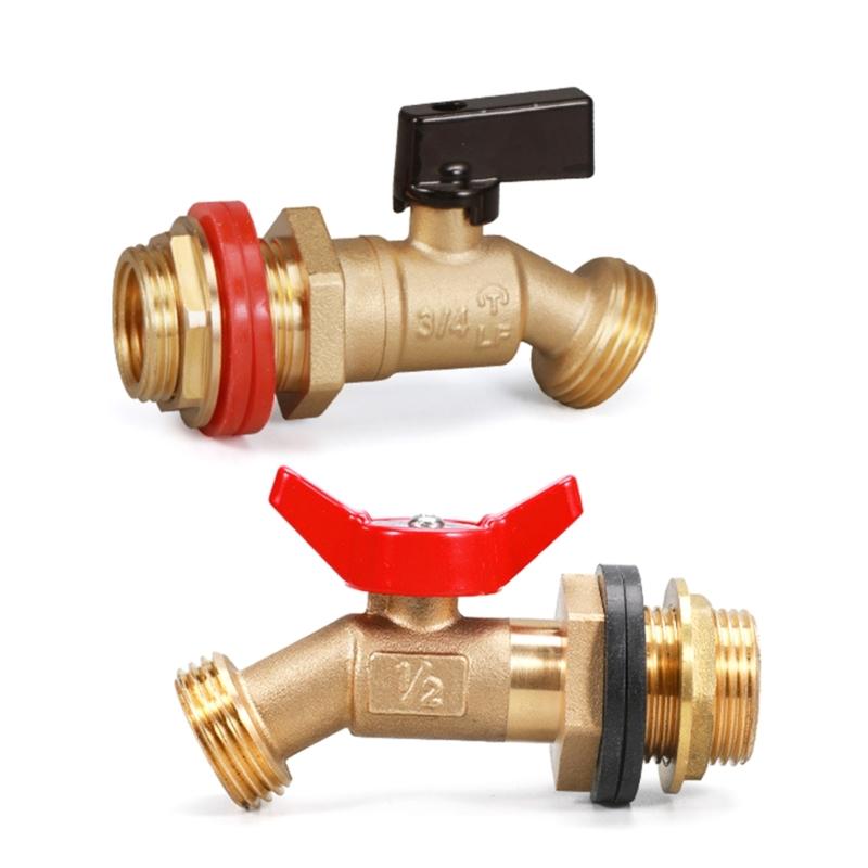 Sturdy Brass Rainwater Tap Connectors for Home Renovations Pipe Fittings Water Accessories with Random Gasket Color