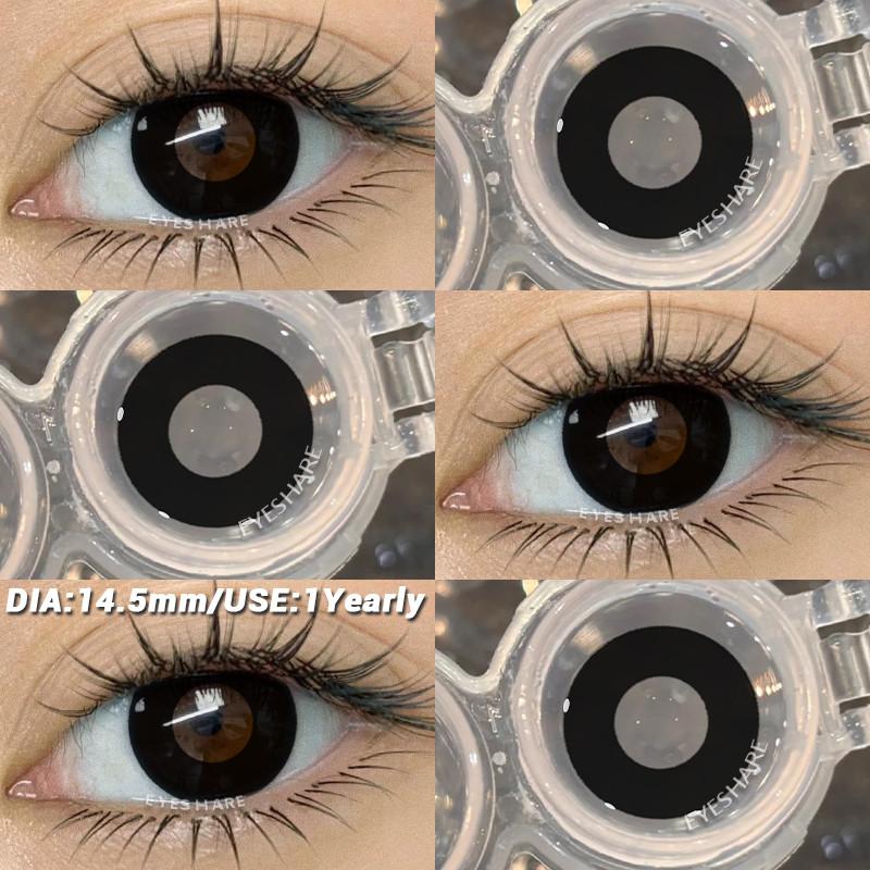 COD EYESHARE RAVEN BLACK Cosplay Contact Lenses Blood-red Halloween Eye Makeup Lens White/Black Crazy Cosplay Softlens