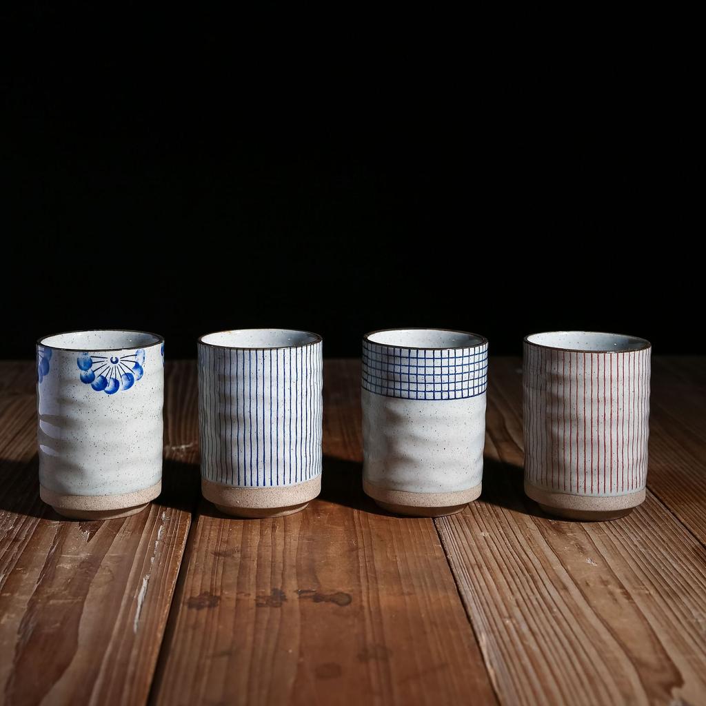Japanese-Style Water Cup Clay Coffee Cup Coarse Pottery Tea Cup Ceramic Round Hand-Painted Cup Large-Capacity Cup