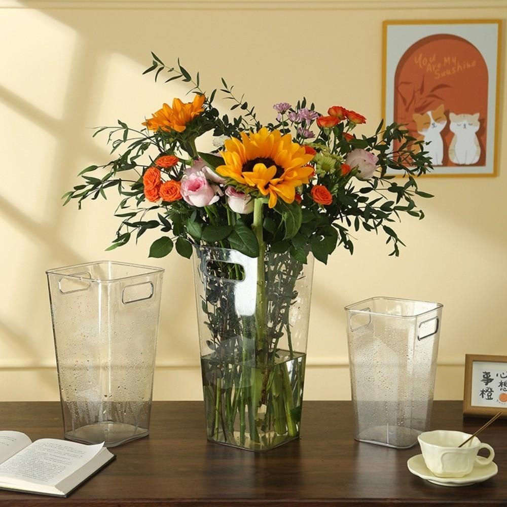 Modern Flower Bucket Acrylic Flower Wake Up Vase New Deep Water Flower Pot Living Room