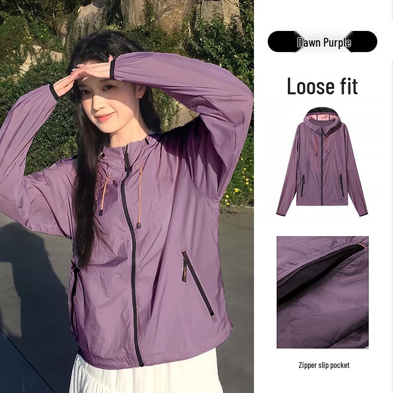 Luotuo 2026 Women's Hooded Sun Protection Jacket - Lightweight Ice Silk for Outdoor Summer Wear