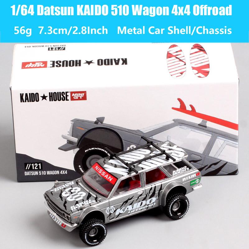 MiniGT 1/64 Scale Nissan Skyline GTR Racing Z Honda Civic Cadillac V 911 GT3 McLaren Datsun 510 Pickup Truck Car Model Toy