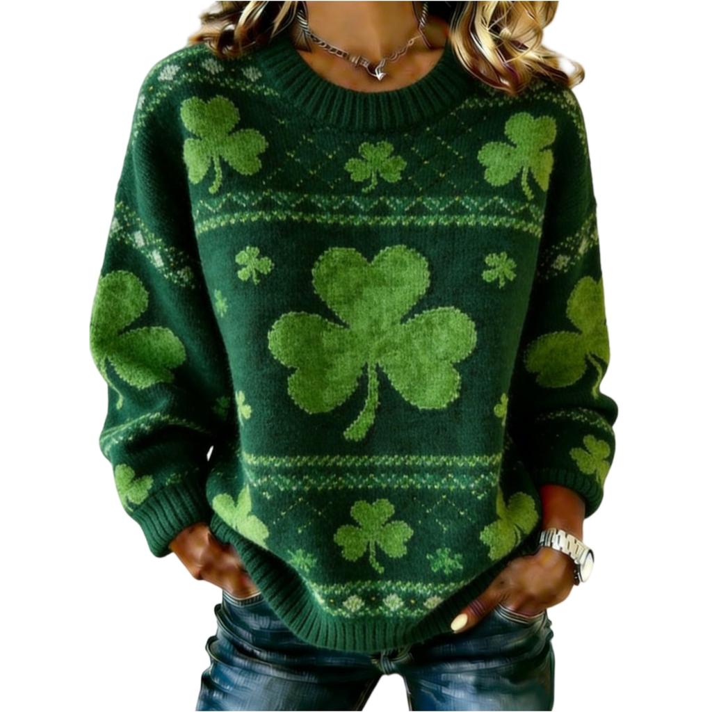 Damen Pullover mit Rundhalsausschnitt und langen Ärmeln