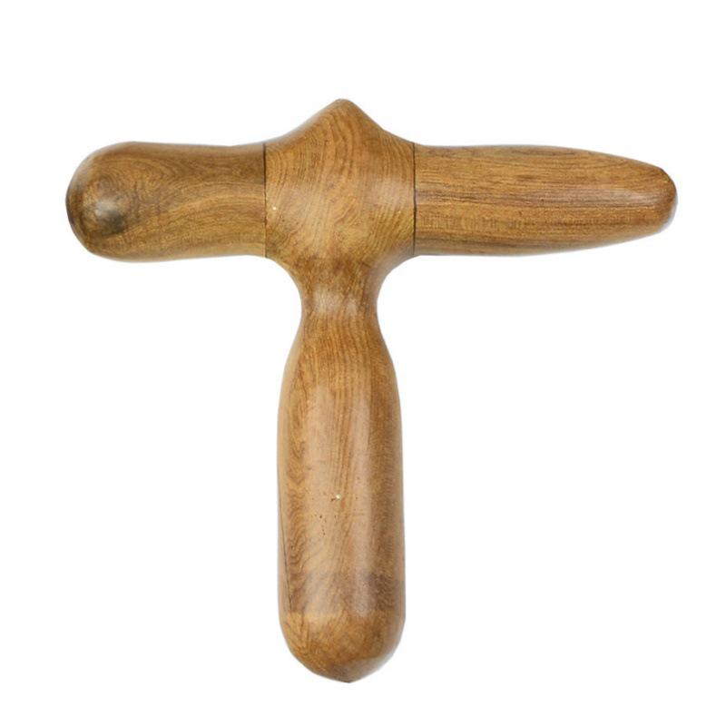 Golden Sandalwood Massage Comb 4-in-1: Meridian Comb, Gua Sha Tool, Scalp Massager.