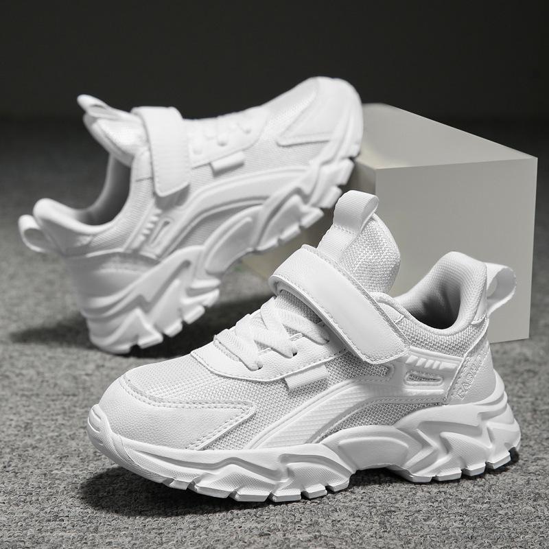 Boys Shoes 2025 Spring and Summer New Children's Dad Shoes Breathable Mesh White Shoes Student School Style Sports Shoes