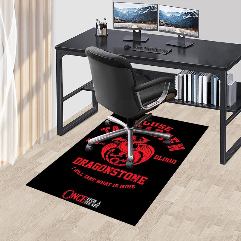1pc House Targaryen Dragonstone Home Office, Durable Polyester Floor Mat with Easy, Office Decor, Urban Style, Nonslip Backing