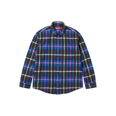 FW23 Неделя 4 Клетчатая свободная рубашка 'Синяя' Мужская SUP-FW23-082