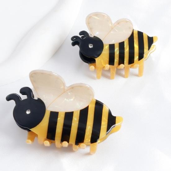 Hair Claw Cartoon Bee Shape Back Head Hair Clip Anti-slip Teeth Strong Grip Shower Hair Clamp Versatile Use Hair Accessory