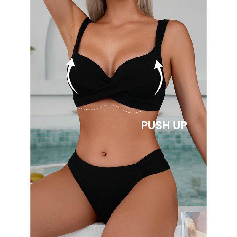 Sexy Bikini Swimsuit for Ladies with Straps, Beach Swimsuit for Ladies In Two-piece Set