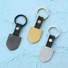 Stainless Steel Dog Tag Keychain with UV Print & Leather Buckle