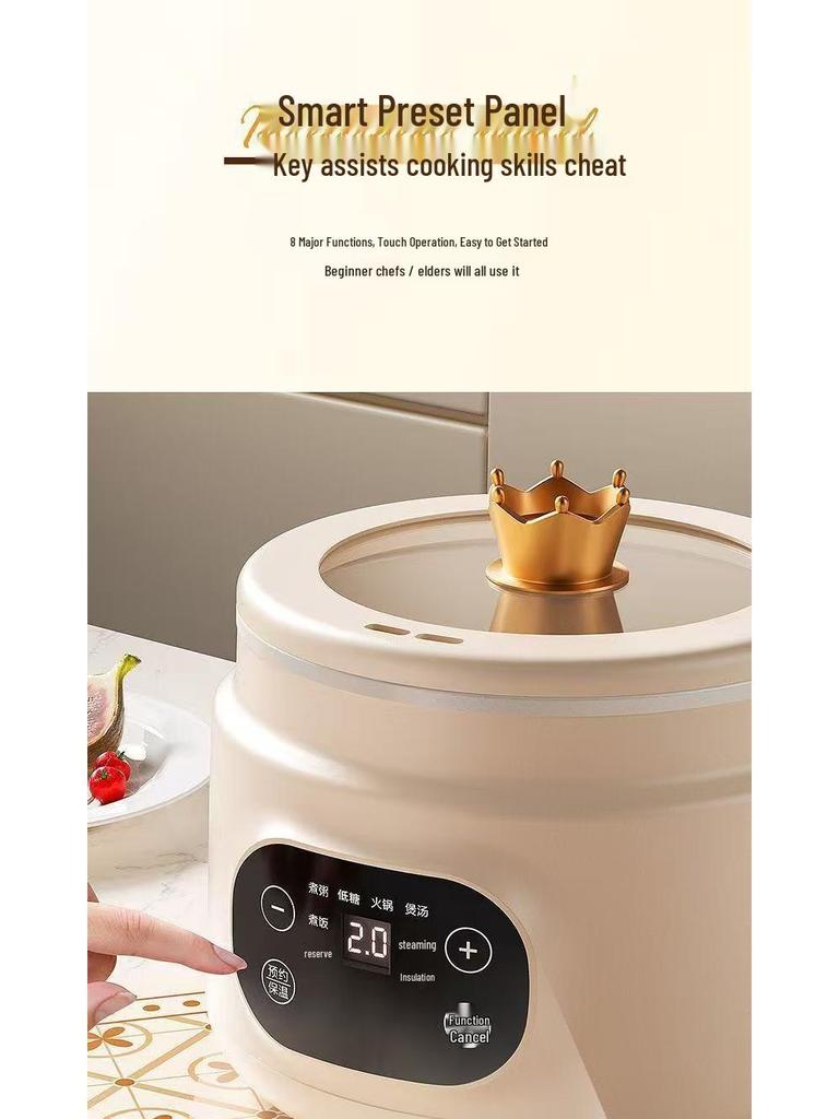 Multifunctional Electric Cooker: Dormitory Pot, Steamer, Boiler, Hot Pot, Student-friendly, Smart Rice Cooker.
