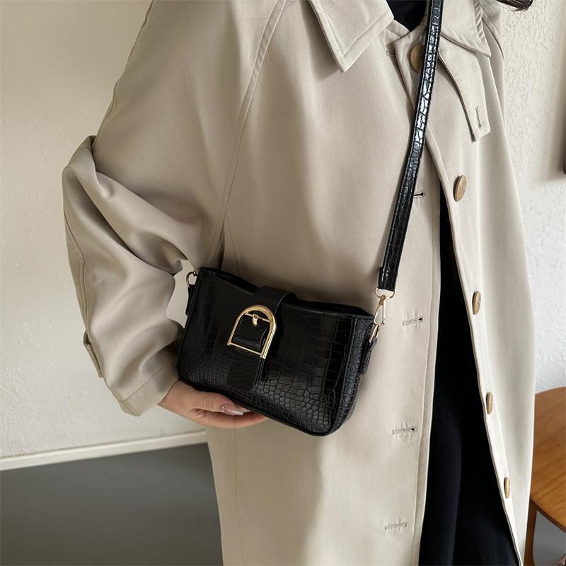 Trendy Pu Small Crossbody Bag For Women With Crocodile Pattern And Elegant Stitching