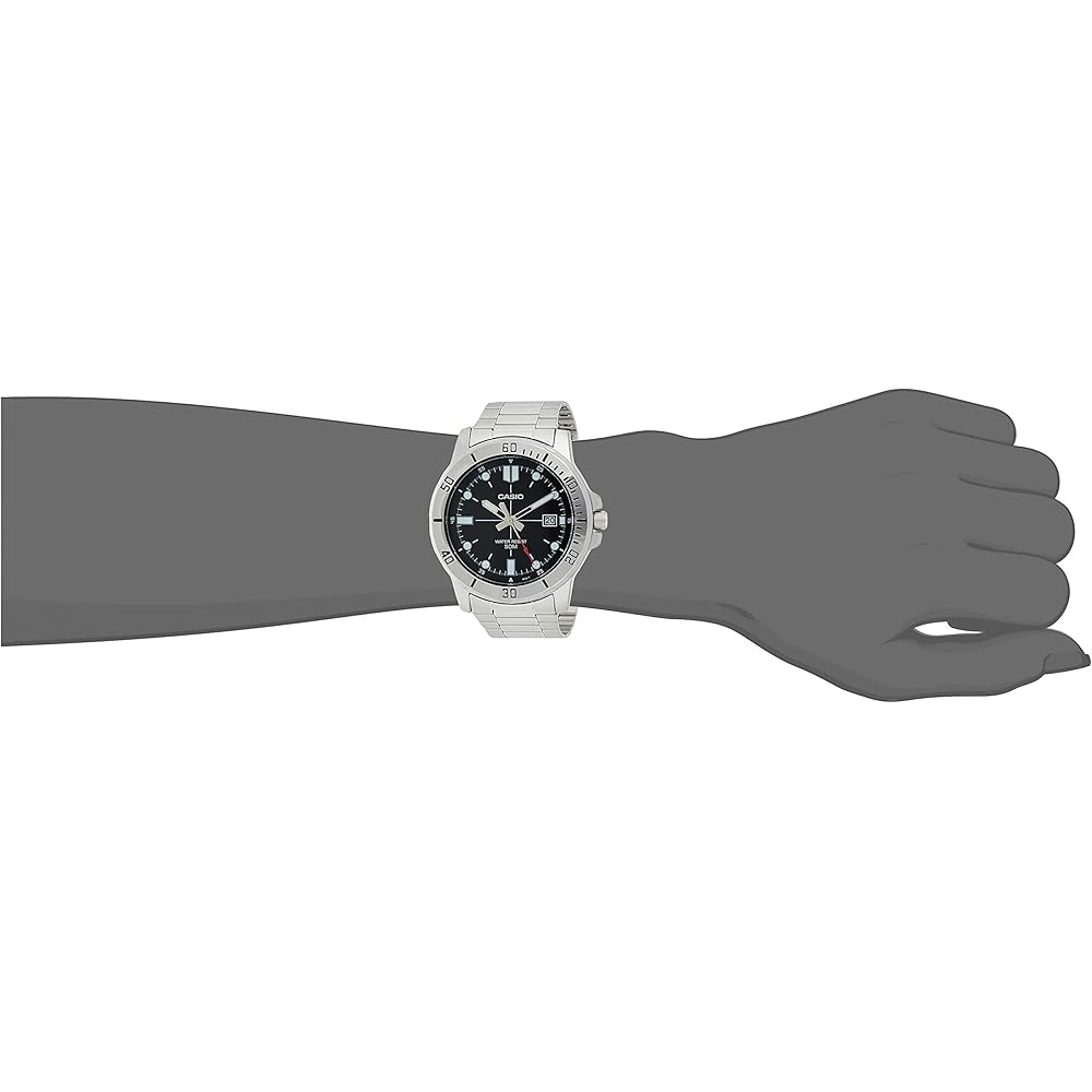 Casio MTP-VD01D-1EV Men's Enticer Stainless Steel Black Dial Casual Analog Sport Watch