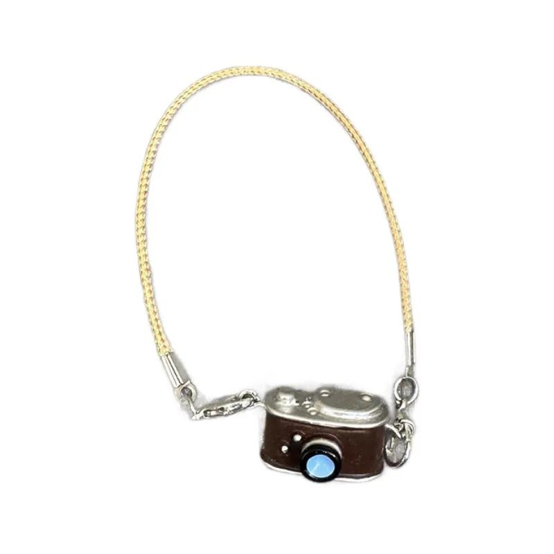 1pc 15/17cm Idol Doll Sitting Party Doll Charm Mini Vintage Camera Black White Bag Neck Accessory for Gen1 2 3 Doll