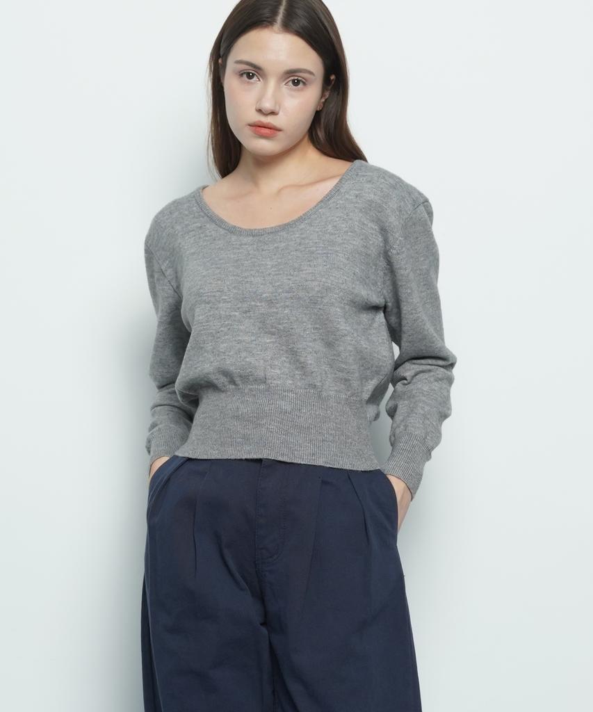 THE-ABON W39 Slim Round Knit Gray