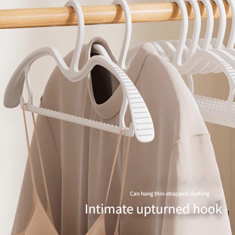 5/15/25/35pcs Wide Shoulder Hangers, Short Neck Non-Slip Mark-Free, Space Saving Closet Organizer for Home Dorm Wardrobe