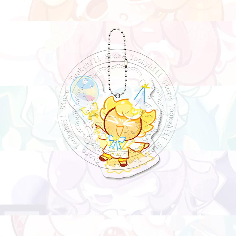 Cookie Run Kingdom Keychain Game Cartoon Coffee Kawaii Student Milk Chocolate Figure Bag Decorate Forester Pendant Birthday Gift