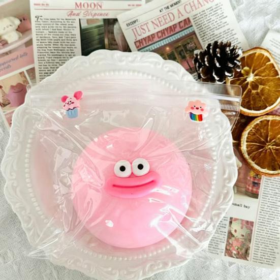 Cartoon Sausage Mouth Stress Ball Bun Squeeze Fidget Big Eyes Steamed Toy Soft Stretchy Decompression Dumpling