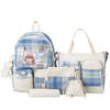 Five-piece Bag Girl Student Plaid Backpack For Junior High School Students