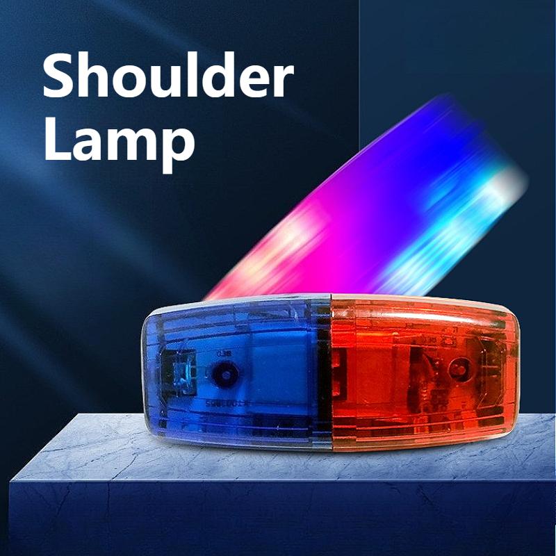 LED Red Blue Caution Emergency Police Light Flashing USB Rechargeable Shoulder Lamp Shoulder Warning Safety Torch Bike Tail Lamp