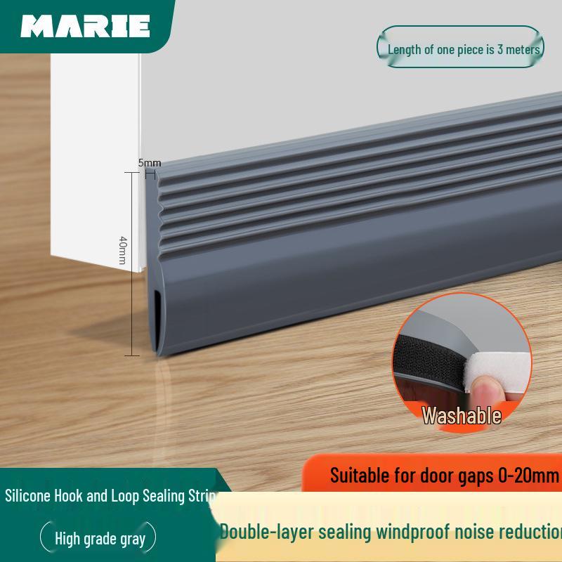 Silicone Door Draft and Soundproofing Strip - Windproof, Theft-Resistant, Bottom Gap Sealer for Entrance Doors.