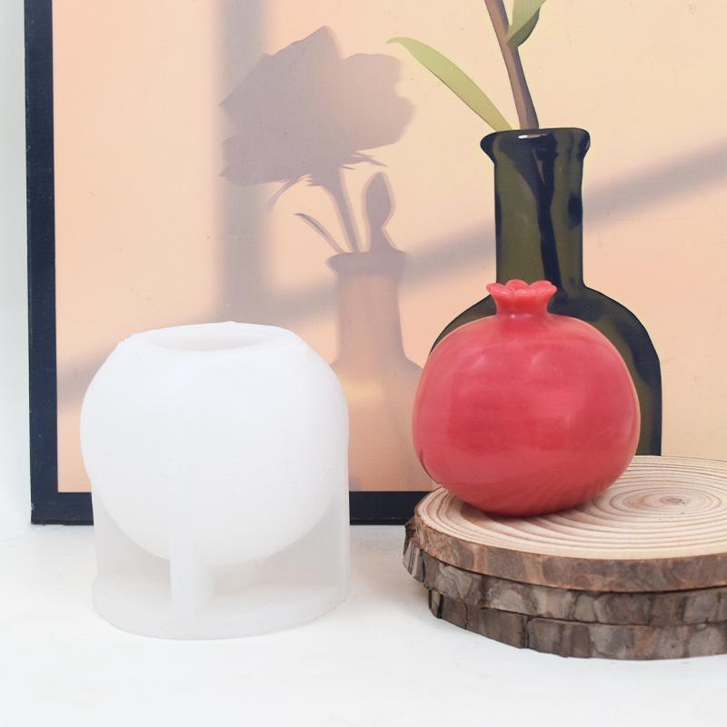 DIY Handmade Creative Pomegranate Candle Silicone Mold Gypsum Form Carving Art Aromatherapy Plaster Home Decoration Mold Gifts