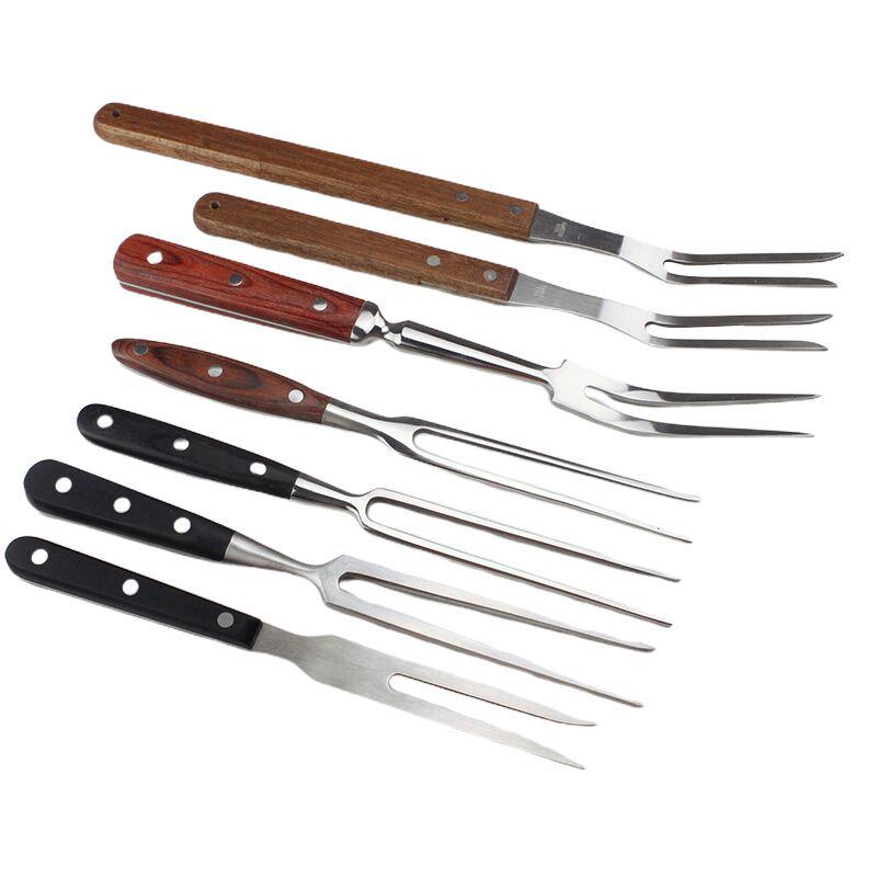 Stainless Steel BBQ Meat Fork with Wood Handle