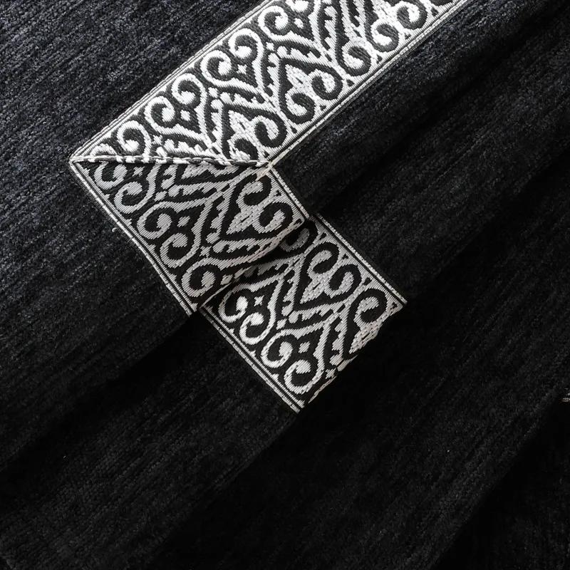 Chenille Sofa Mat with Embroidered Anti Slip Thickened Backrest Home Solid Wood Living Room Decoration Dustproof Couch Cushion