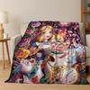 Dream Cheshire Cat Alice In Wonderland Cartoon Flannel Blanket,Cozy Soft Throw Blanket for Home Bedroom Bed Sofa Cover Gift Kid